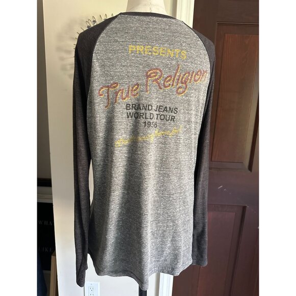 True Religion gray 2 tone L/S shirt Medium - Picture 4 of 4